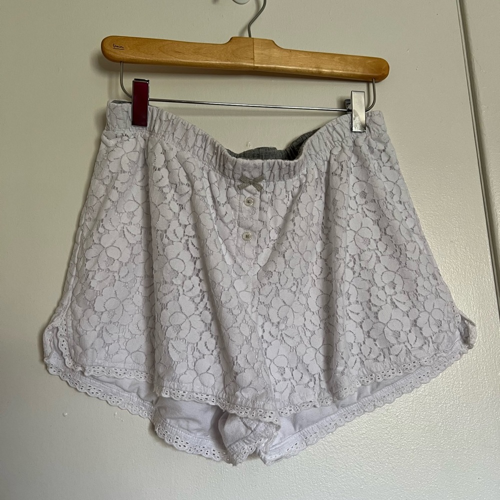 White Lace Shorts size L